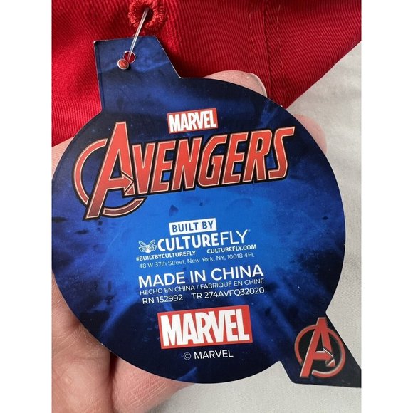 New Unisex Culturefly Marvel Iron Man Hat Strap Back Red Avengers Cap - Picture 6 of 12